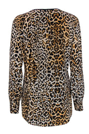 Current Boutique-Rachel Zoe - Leopard Print Button-Up Long Sleeve Silk Blouse Sz 0