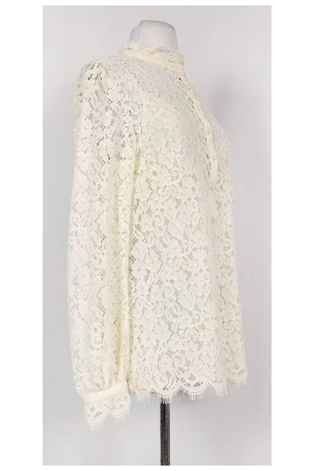 Current Boutique-Rachel Zoe - Off-White Lace Blouse Sz 10