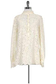 Current Boutique-Rachel Zoe - Off-White Lace Blouse Sz 10