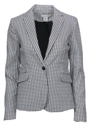 Current Boutique-Rachel Zoe - White & Black Plaid Single Button Blazer Sz XS