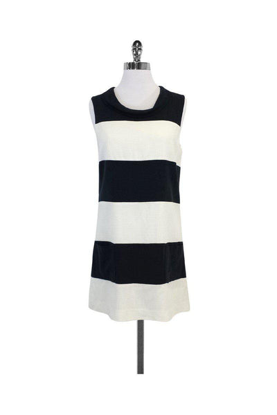 Current Boutique-Rachel Zoe - White & Black Striped Cotton Shift Dress Sz 6