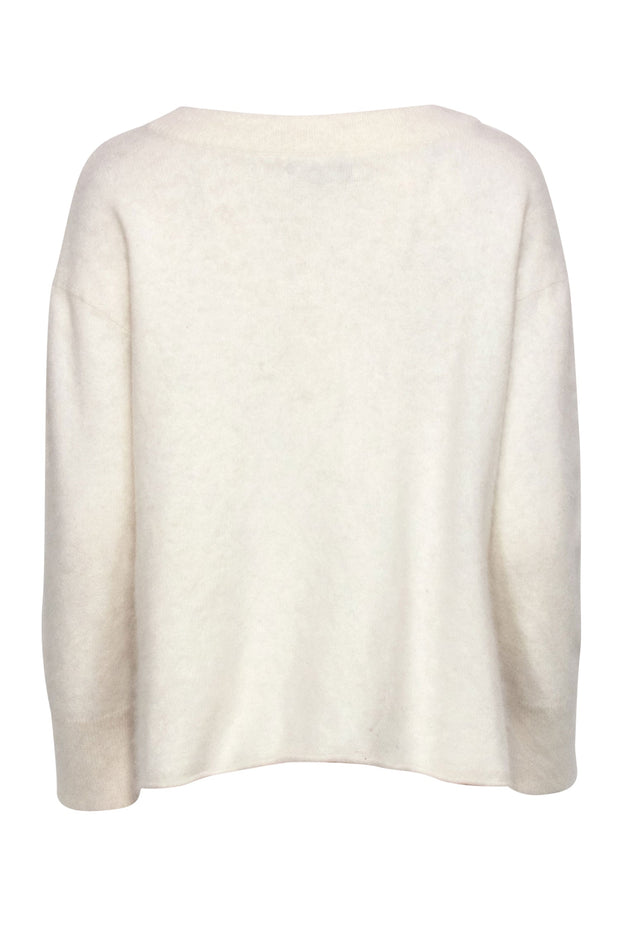 Current Boutique-Rachel Zoe - White Rabbit Hair Blend Fuzzy Knit Sweater Sz L