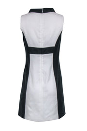 Current Boutique-Rachel Zoe - White Shift Dress w/ Black Side Panels & Mock Neck Sz 6