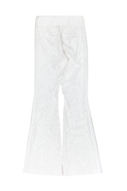 Current Boutique-Rachel Zoe - White Wavy Textured Flared Pants Sz 4