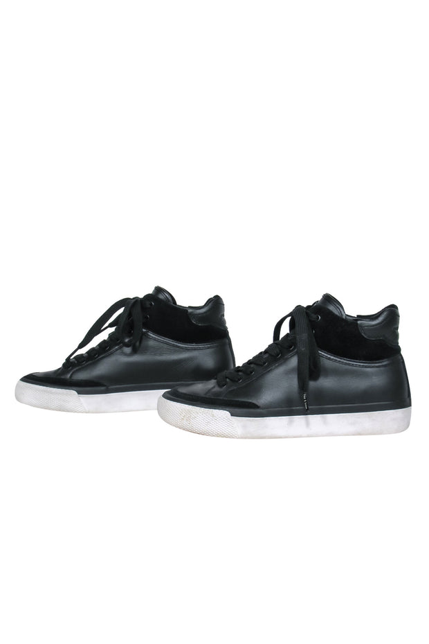 Current Boutique-Rag & Bone - Black Leather & Suede High Top Platform Sneakers Sz 6.5