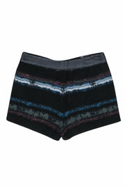 Current Boutique-Rag & Bone - Black, Olive, Teal & Plum Striped Tweed Shorts Sz 6