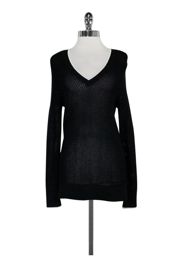 Current Boutique-Rag & Bone - Black Open Knit Sweater Sz S