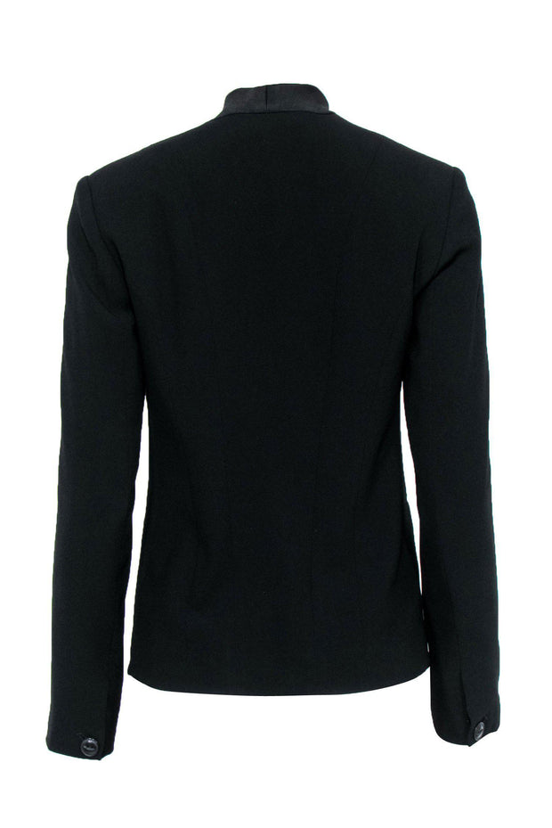 Current Boutique-Rag & Bone - Black Satin Trim Fitted Blazer Sz 0