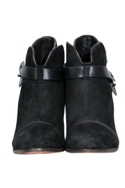 Current Boutique-Rag & Bone - Black Suede Heeled Harrow Booties Sz 10