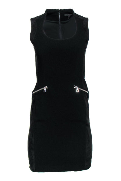 Current Boutique-Rag & Bone - Black Suede Paneled Mini Dress Sz 0