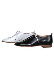 Current Boutique-Rag & Bone - Black & White Leather Lace-Up "Alley" Oxford Loafers Sz 9