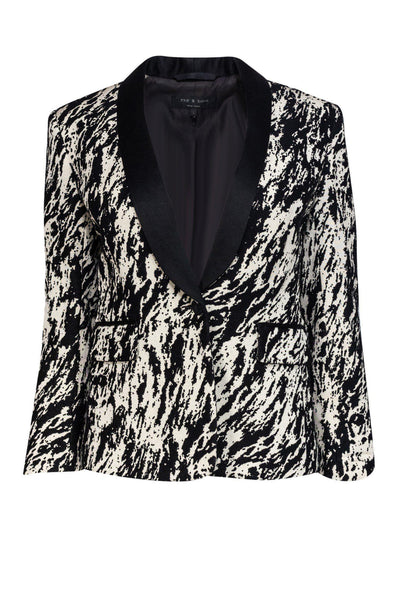 Current Boutique-Rag & Bone - Black & White Marbled Look Blazer Sz 2