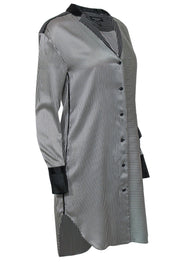 Current Boutique-Rag & Bone - Black & White Striped Button-Up Silk Shirtdress Sz 2