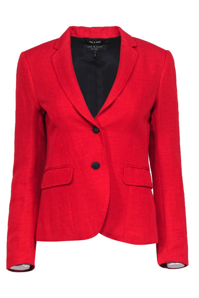 Current Boutique-Rag & Bone - Bold Red Textured Blazer Sz 4