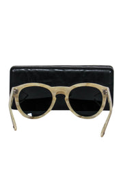 Current Boutique-Rag & Bone - Bone Marbled "Keaton" Rounded Sunglasses