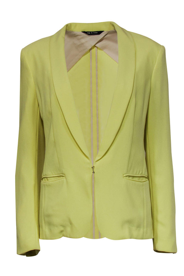 Current Boutique-Rag & Bone - Bright Yellow Green Shawl Lapel Blazer Sz 6