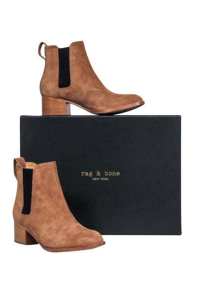 Current Boutique-Rag & Bone - Camel Suede Heeled "Walker" Booties Sz 5