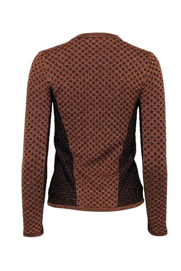 Current Boutique-Rag & Bone - Copper & Black Metallic Knit Sweater Sz XS