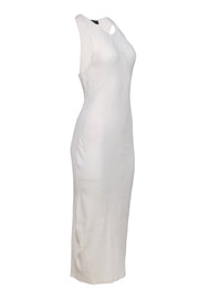 Current Boutique-Rag & Bone - Cream Ribbed Stretch Knit Sleeveless Midi Dress Sz XL