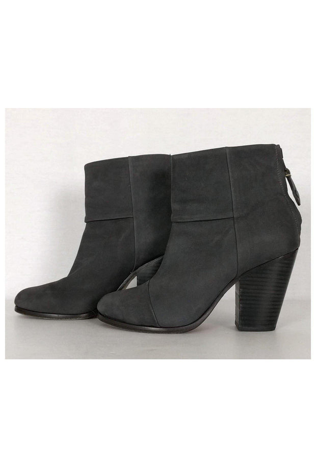 Current Boutique-Rag & Bone - Grey Newbury Leather Booties Sz 7