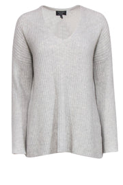 Current Boutique-Rag & Bone - Grey Ribbed Bell Sleeve Cashmere Sweater Sz S