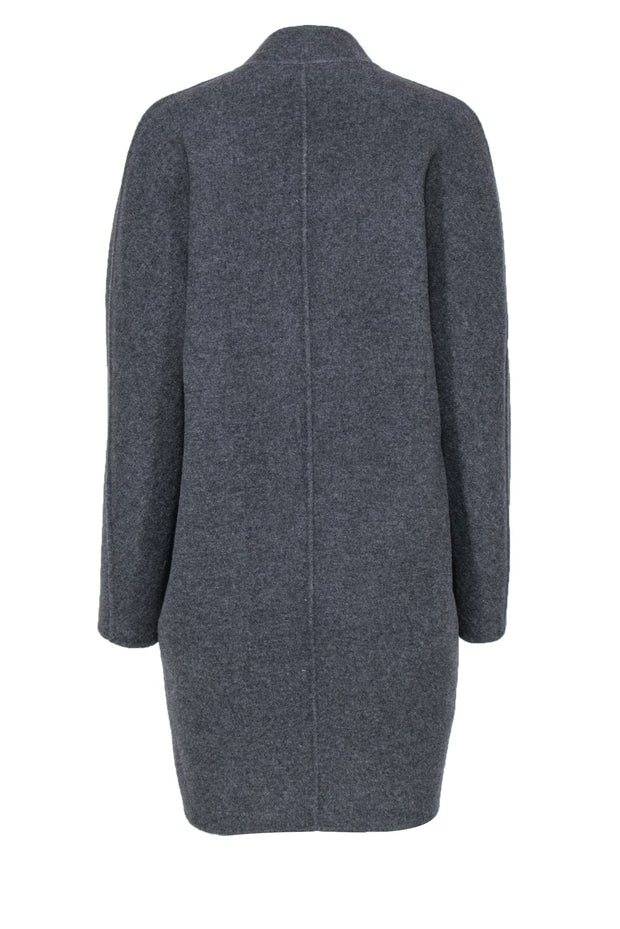 Current Boutique-Rag & Bone - Grey & Rust Open Front Longline Reversible Wool Blend "Singer" Coat Sz M