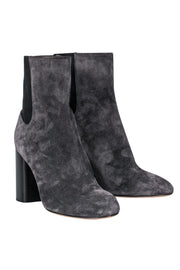 Current Boutique-Rag & Bone - Grey Suede Block Heel Booties Sz 7.5