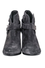 Current Boutique-Rag & Bone - Grey Suede Side Buckle Short Boots Sz 10