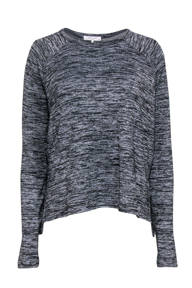 Current Boutique-Rag & Bone - Heathered Charcoal Long Sleeve "Camden" Top Sz M