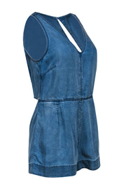 Current Boutique-Rag & Bone - Light Denim Chambray Open Back Romper Sz S