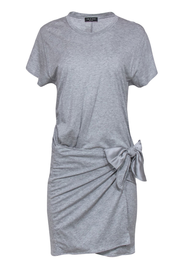 Current Boutique-Rag & Bone - Light Grey Short Sleeve T-Shirt-Style Wrap Dress Sz