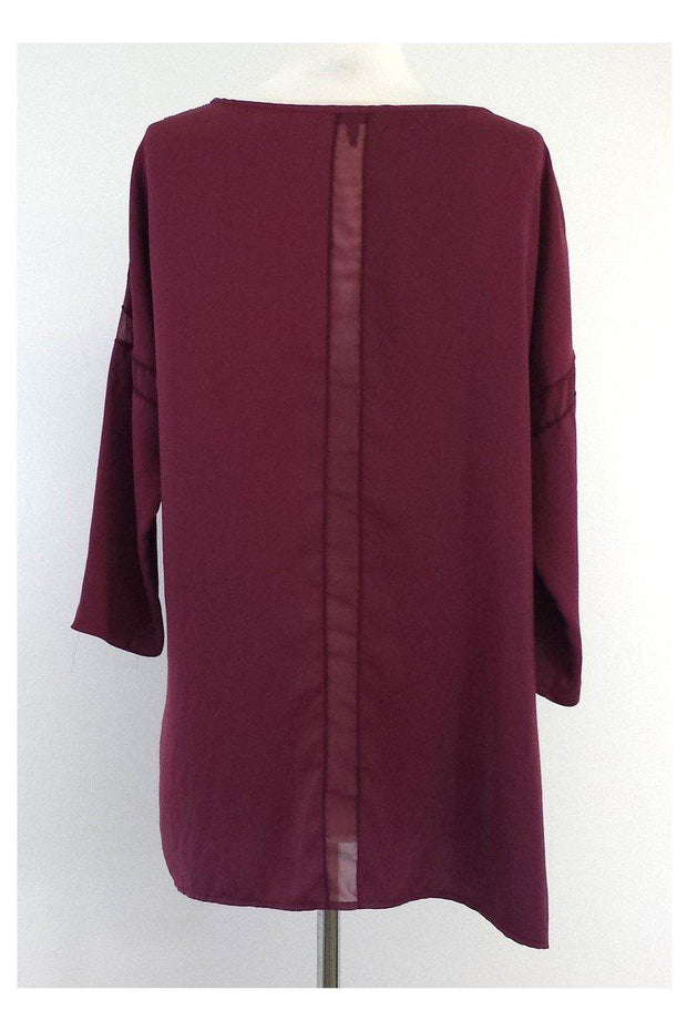 Current Boutique-Rag & Bone - Maroon 3/4 Sleeve Oversized Top Sz S