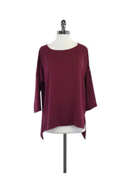 Current Boutique-Rag & Bone - Maroon 3/4 Sleeve Oversized Top Sz S