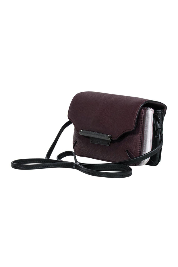 Current Boutique-Rag & Bone - Maroon, Black & White Small Leather Crossbody