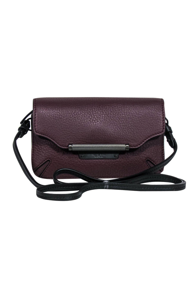 Current Boutique-Rag & Bone - Maroon, Black & White Small Leather Crossbody