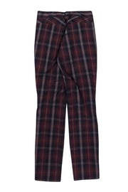 Current Boutique-Rag & Bone - Maroon & Navy Plaid Skinny Pants Sz 0