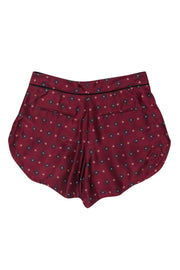 Current Boutique-Rag & Bone - Maroon & Navy Printed Silk Shorts Sz 2