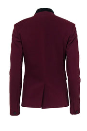 Current Boutique-Rag & Bone - Maroon Single Button Blazer w/ Black Collar Sz 0