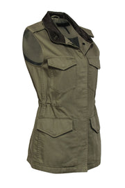 Current Boutique-Rag & Bone - Olive Button-Up Utility-Style Vest Sz XS