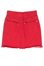 Current Boutique-Rag & Bone - Red Denim Raw Hem Miniskirt Sz 23