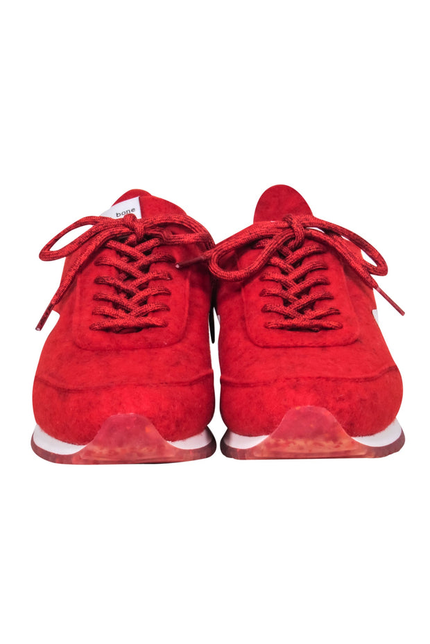 Current Boutique-Rag & Bone - Red Felt Lace-Up Sneakers Sz 8.5