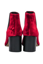 Current Boutique-Rag & Bone - Red Velvet w/ Elastic Side Panel Ankle Boots Sz 6