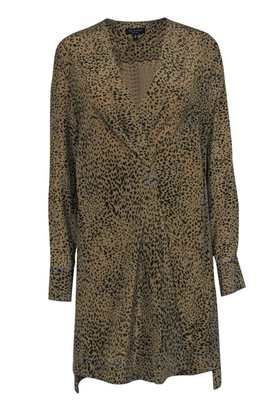 Current Boutique-Rag & Bone - Tan & Black Leopard Print Silk Shift Dress Sz M