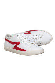 Current Boutique-Rag & Bone - White Canvas Sneakers w/ Red Zig-Zag Stripe Sz 6.5