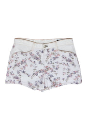 Current Boutique-Rag & Bone - White Floral "Ellie" High-Waist Denim Shorts Sz 30