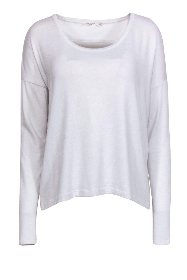 Current Boutique-Rag & Bone - White Long Sleeve Top w/ Back Cutout Sz M