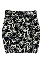 Current Boutique-Rag & Bone x Liberty - Black & White Floral Print Knit Miniskirt Sz XXS