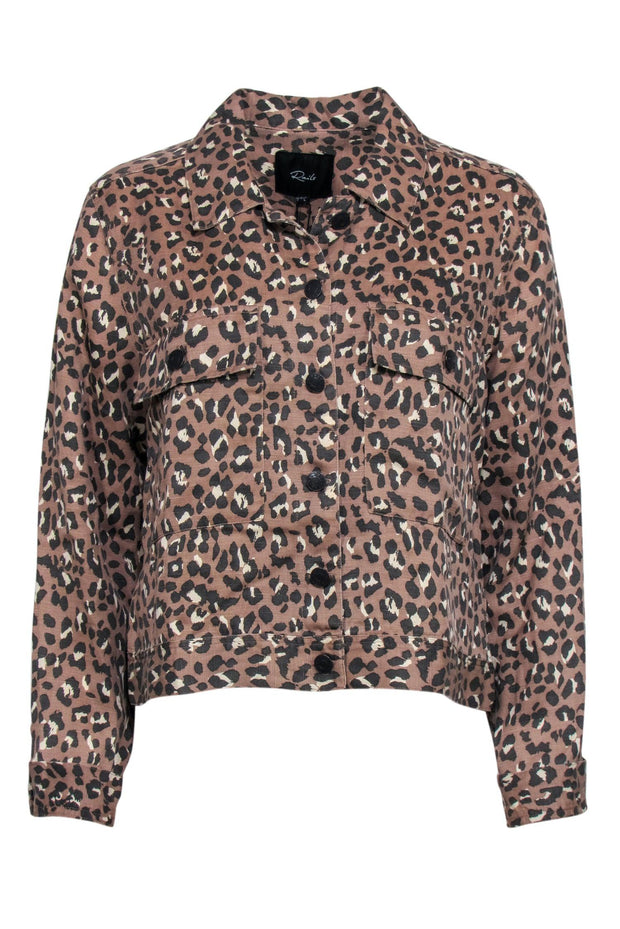 Current Boutique-Rails - Brown Leopard Print Button Front Jacket Sz L