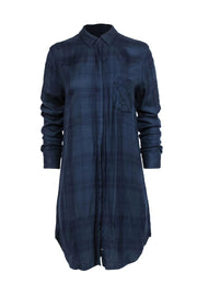 Current Boutique-Rails - Dark Navy Plaid Flannel Button-Up Shirtdress Sz S