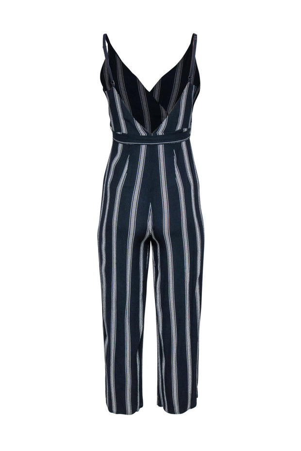 Current Boutique-Rails - Navy & White Striped Sleeveless Straight Leg Jumpsuit Sz S